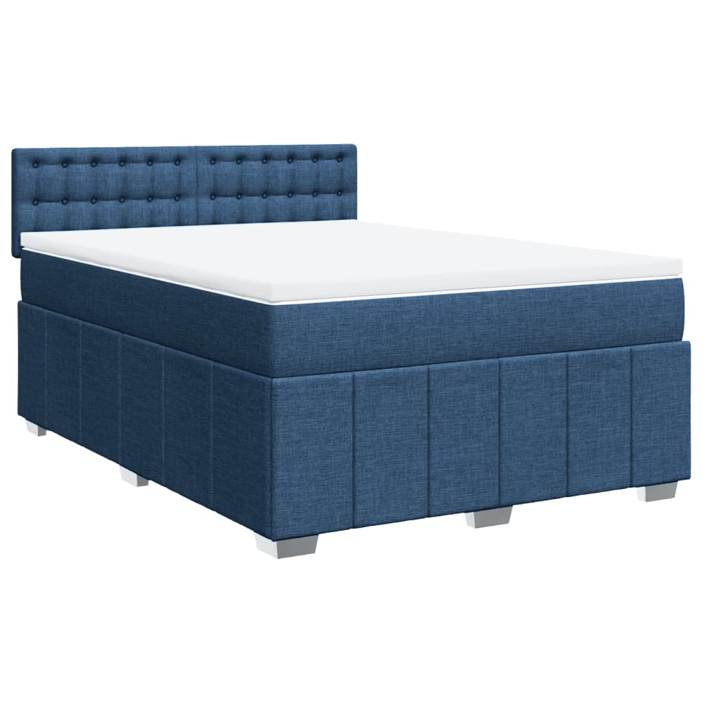 Boxspring met matras stof blauw 140x200 cm is nu te koop bij PeponiXL, paradijselijk wonen!