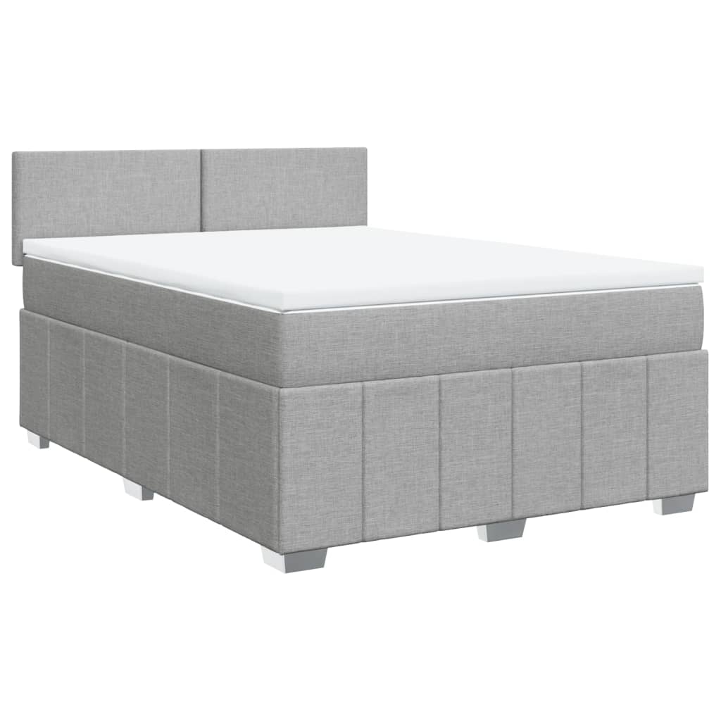 Boxspring met matras stof lichtgrijs 160x200 cm is nu te koop bij PeponiXL, paradijselijk wonen!