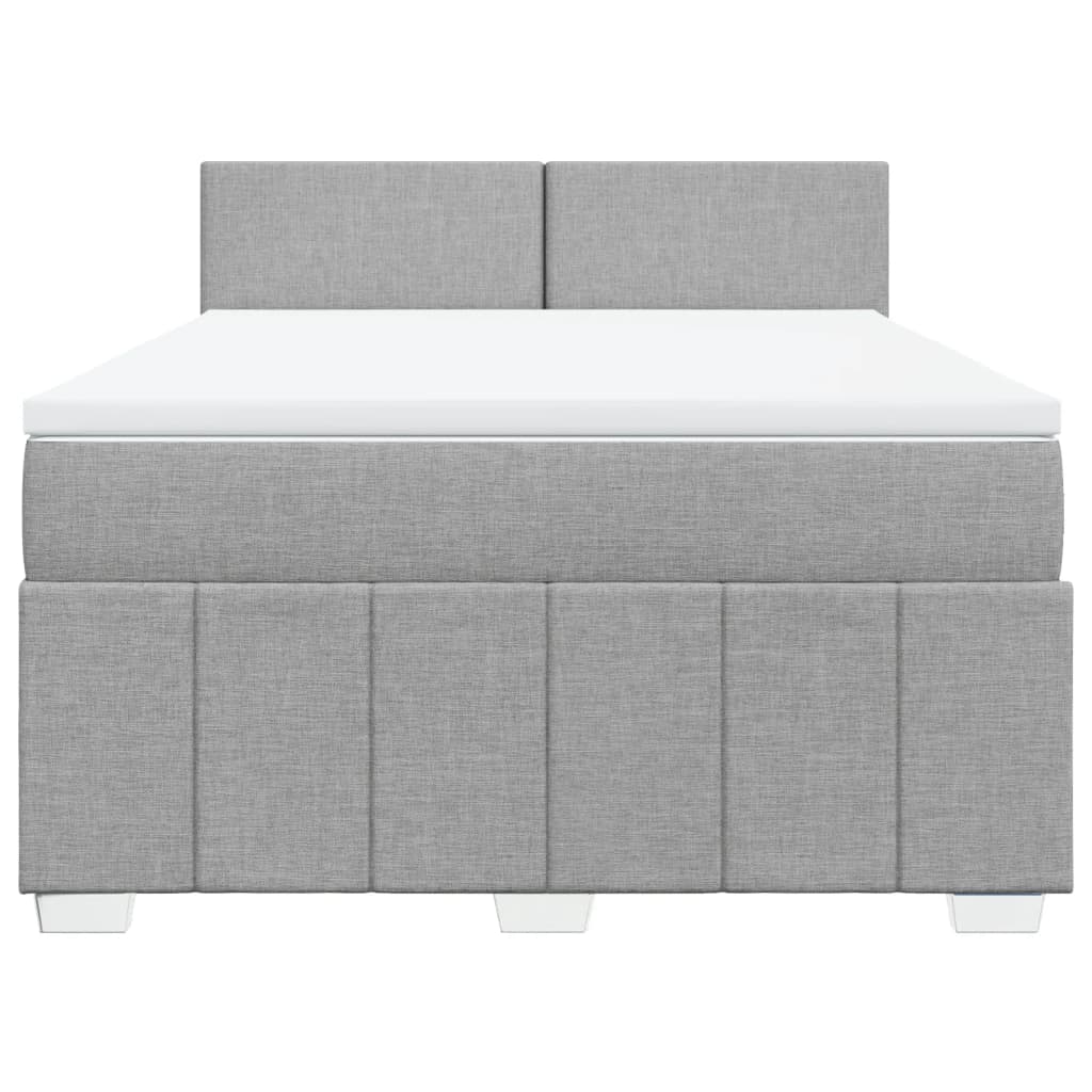 Boxspring met matras stof lichtgrijs 160x200 cm is nu te koop bij PeponiXL, paradijselijk wonen!