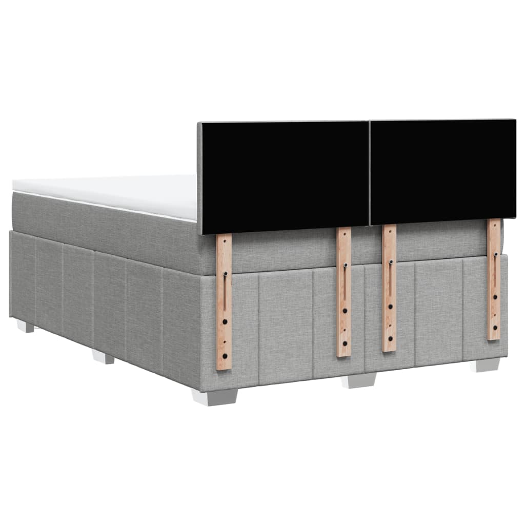 Boxspring met matras stof lichtgrijs 160x200 cm is nu te koop bij PeponiXL, paradijselijk wonen!