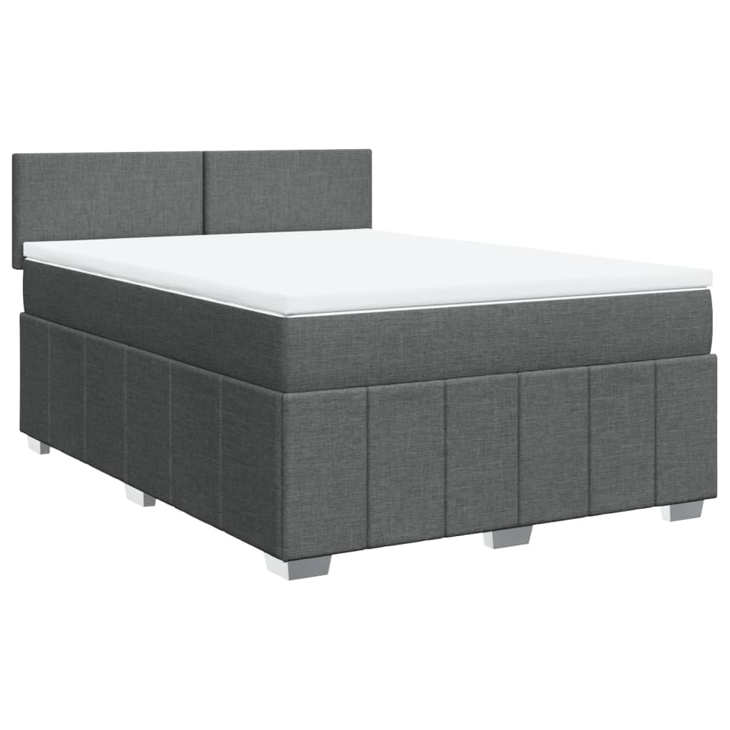 Boxspring met matras stof donkergrijs 160x200 cm is nu te koop bij PeponiXL, paradijselijk wonen!