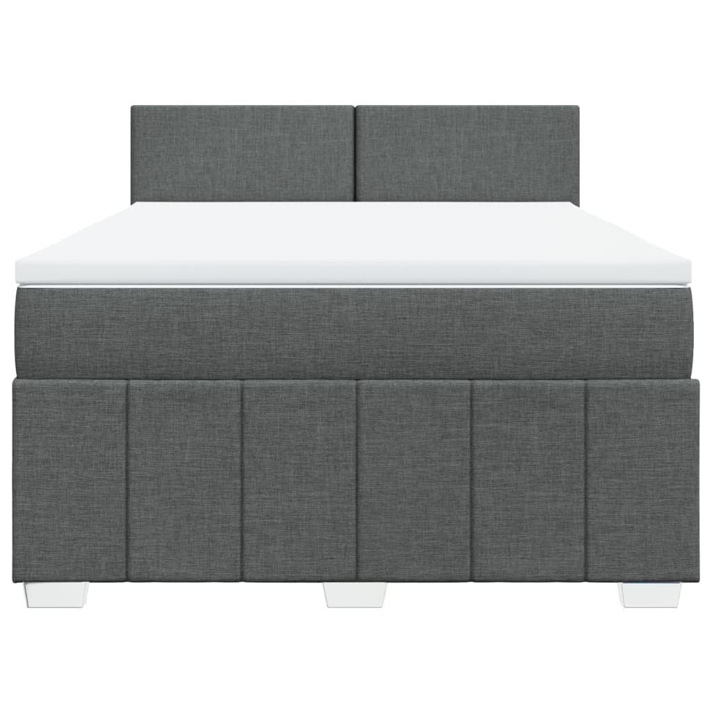 Boxspring met matras stof donkergrijs 160x200 cm is nu te koop bij PeponiXL, paradijselijk wonen!