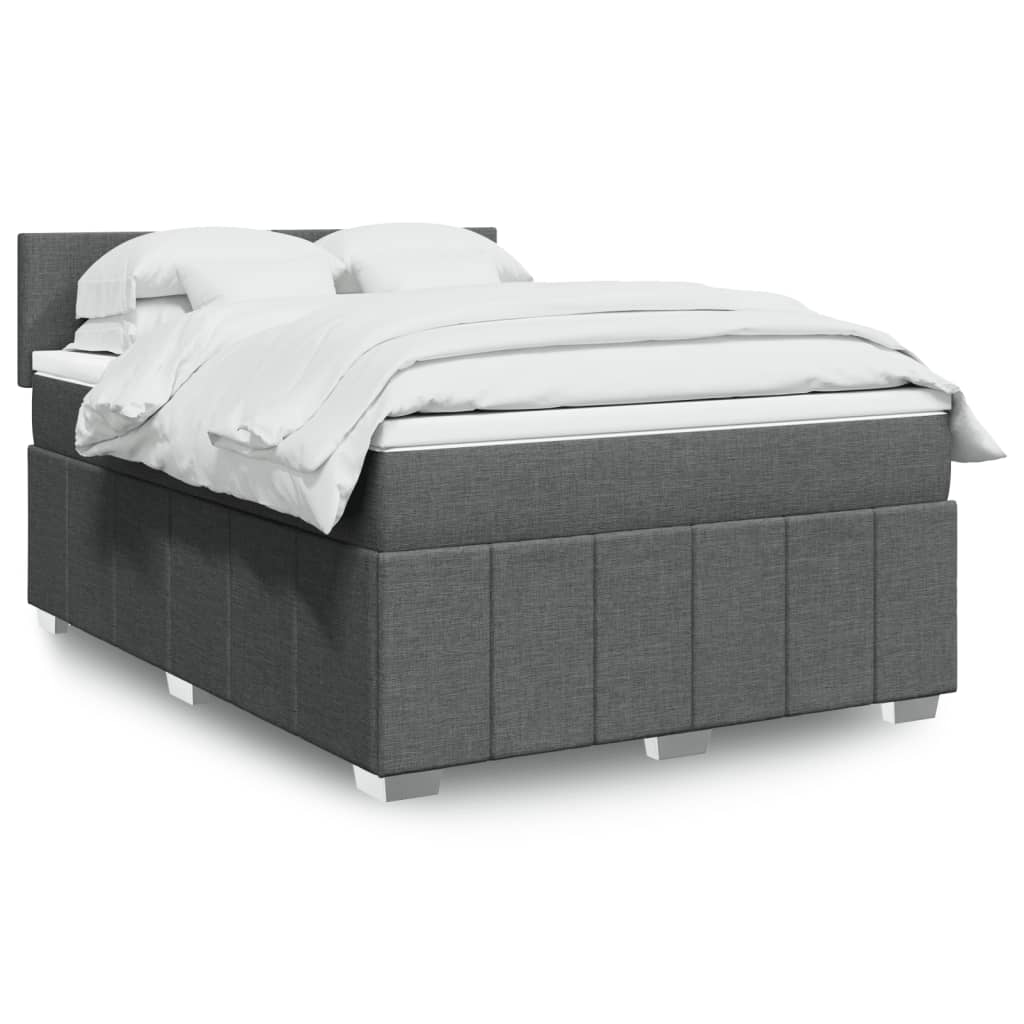 Boxspring met matras stof donkergrijs 160x200 cm is nu te koop bij PeponiXL, paradijselijk wonen!