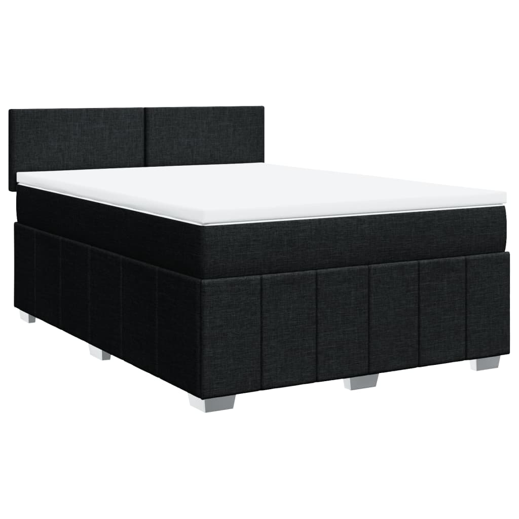 Boxspring met matras stof zwart 160x200 cm is nu te koop bij PeponiXL, paradijselijk wonen!