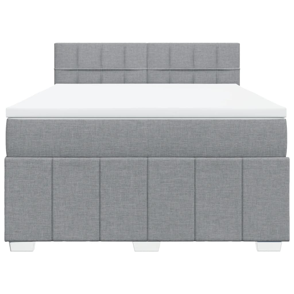Boxspring met matras stof lichtgrijs 160x200 cm is nu te koop bij PeponiXL, paradijselijk wonen!