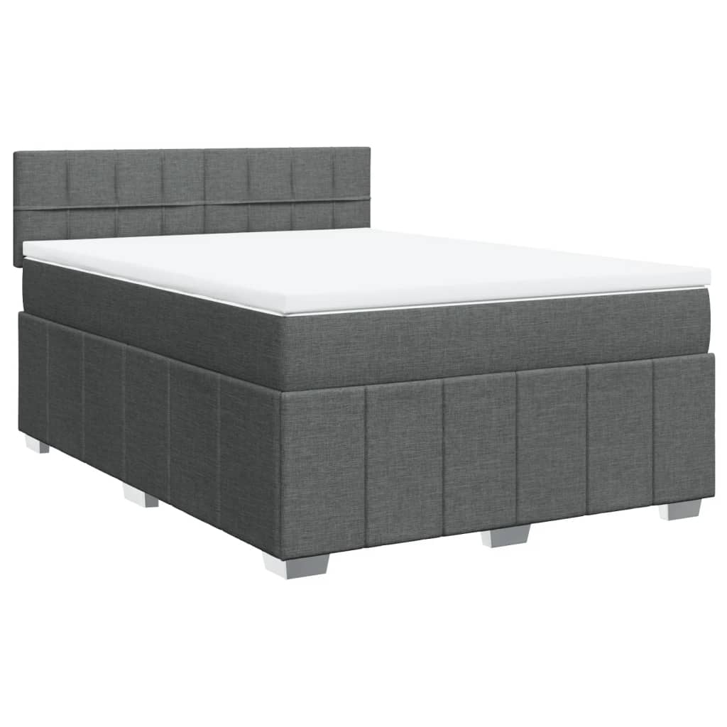 Boxspring met matras stof donkergrijs 160x200 cm is nu te koop bij PeponiXL, paradijselijk wonen!