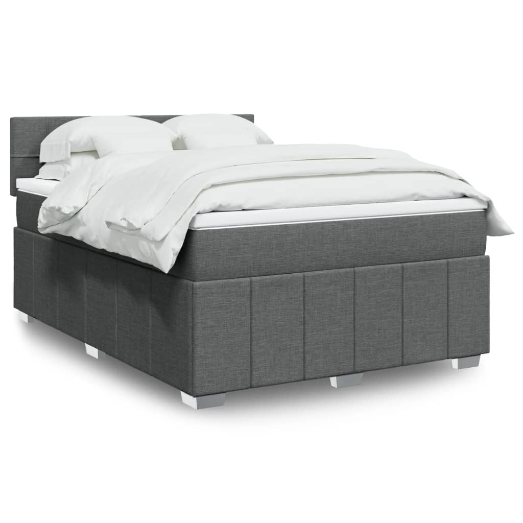 Boxspring met matras stof donkergrijs 160x200 cm is nu te koop bij PeponiXL, paradijselijk wonen!