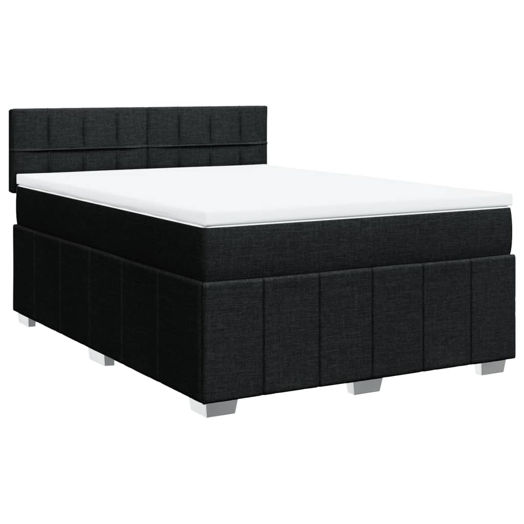 Boxspring met matras stof zwart 160x200 cm is nu te koop bij PeponiXL, paradijselijk wonen!