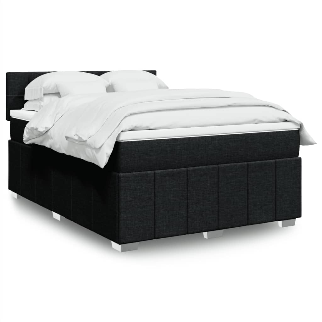 Boxspring met matras stof zwart 160x200 cm is nu te koop bij PeponiXL, paradijselijk wonen!