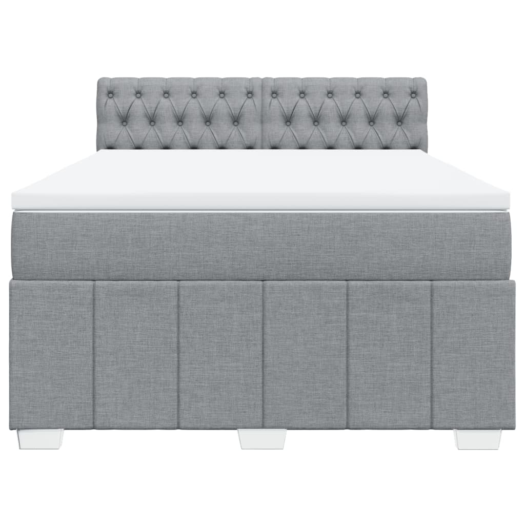 Boxspring met matras stof lichtgrijs 160x200 cm is nu te koop bij PeponiXL, paradijselijk wonen!