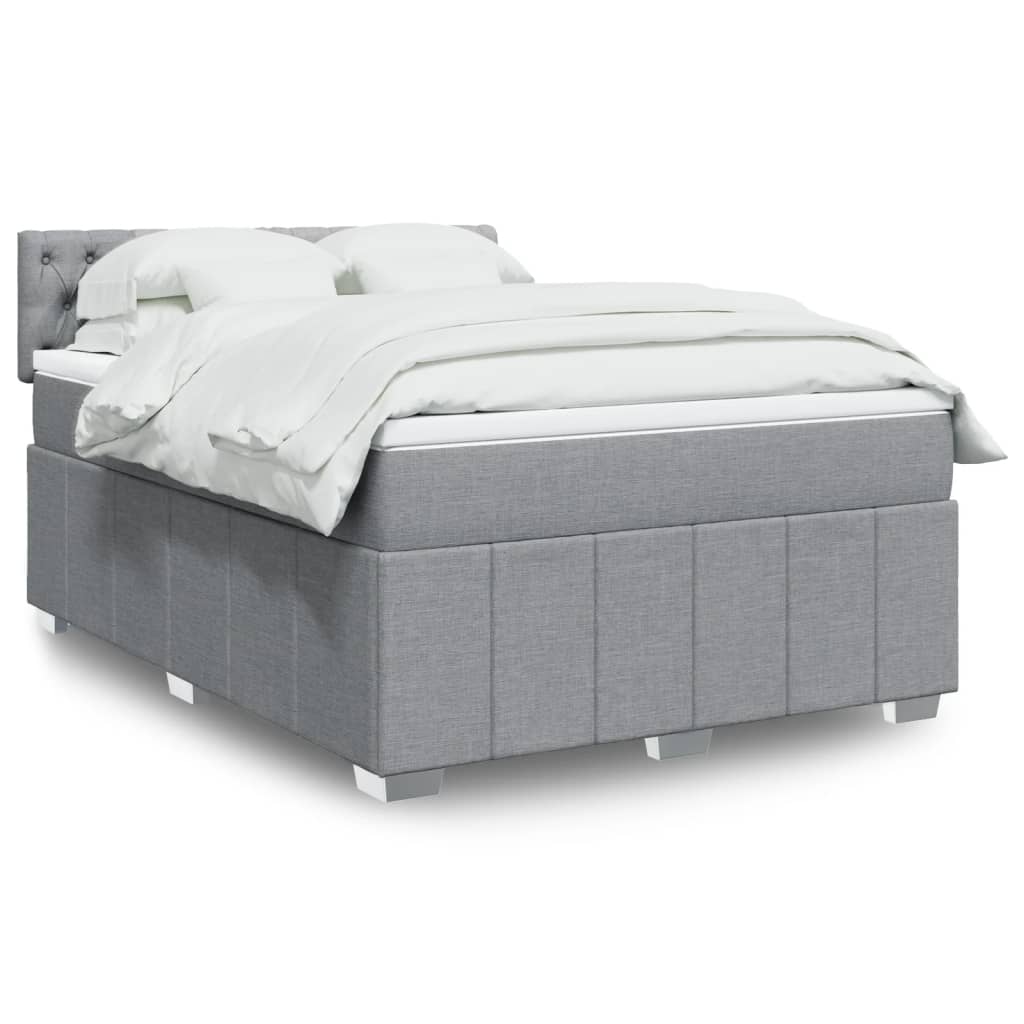 Boxspring met matras stof lichtgrijs 160x200 cm is nu te koop bij PeponiXL, paradijselijk wonen!