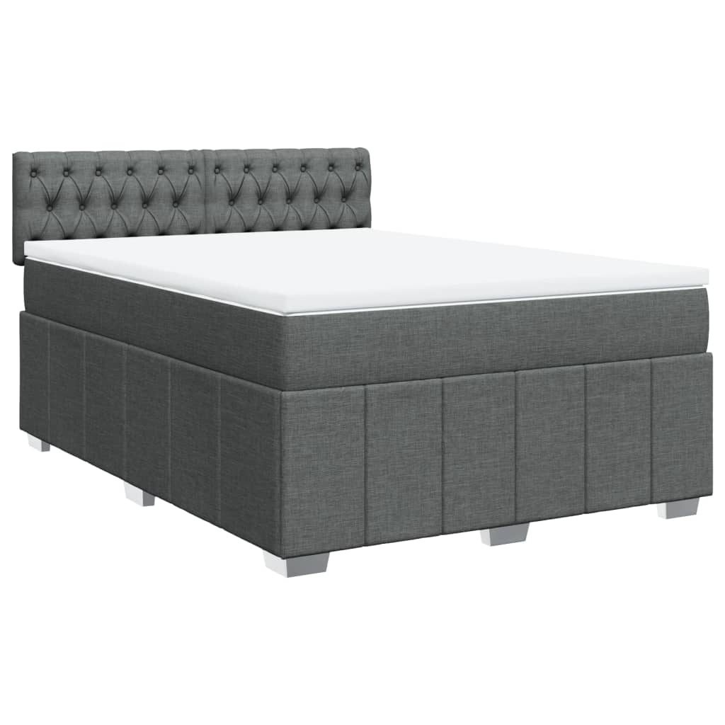 Boxspring met matras stof donkergrijs 160x200 cm is nu te koop bij PeponiXL, paradijselijk wonen!