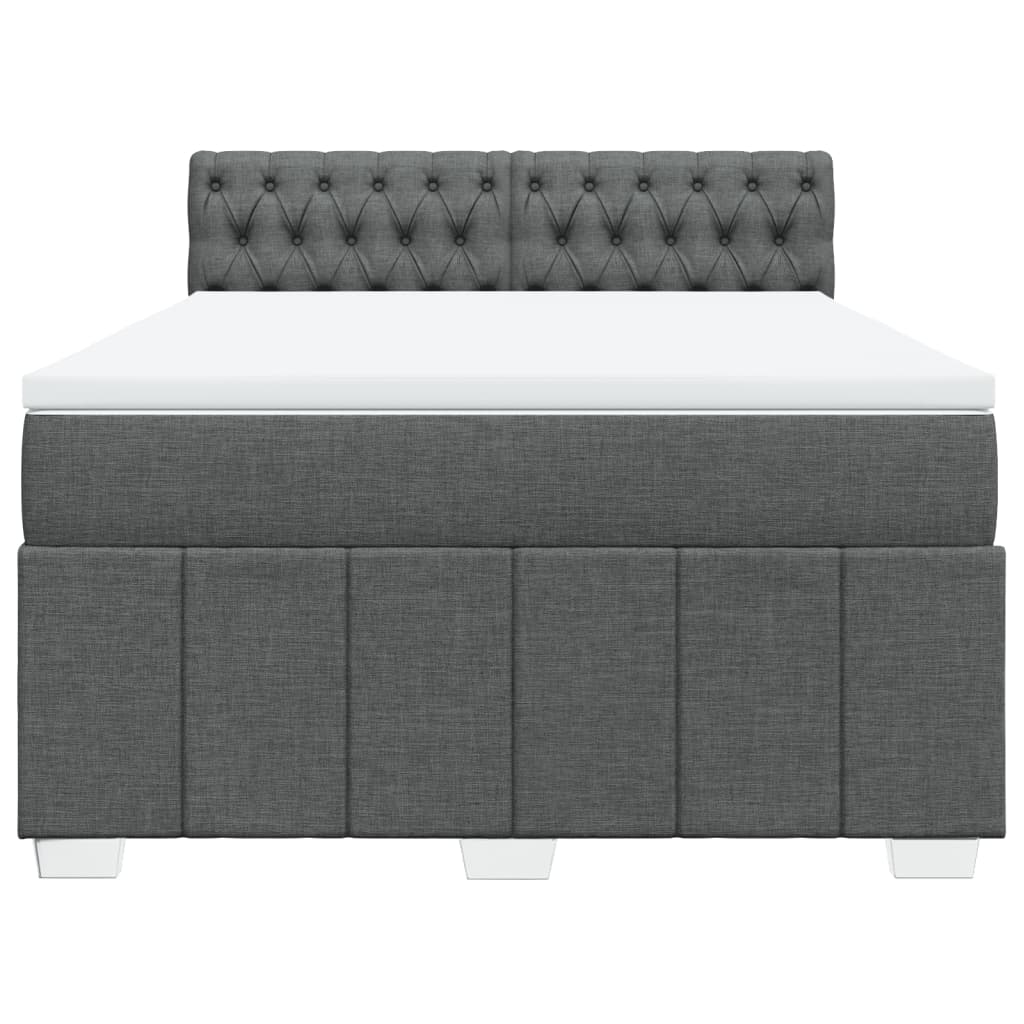 Boxspring met matras stof donkergrijs 160x200 cm is nu te koop bij PeponiXL, paradijselijk wonen!
