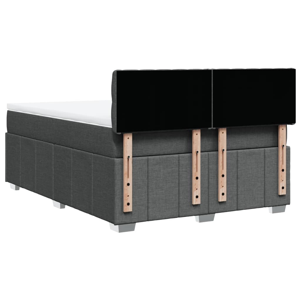Boxspring met matras stof donkergrijs 160x200 cm is nu te koop bij PeponiXL, paradijselijk wonen!