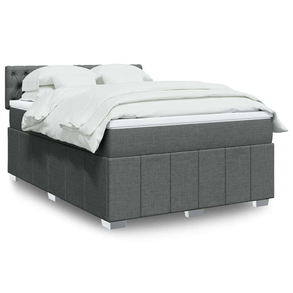 Boxspring met matras stof donkergrijs 160x200 cm is nu te koop bij PeponiXL, paradijselijk wonen!