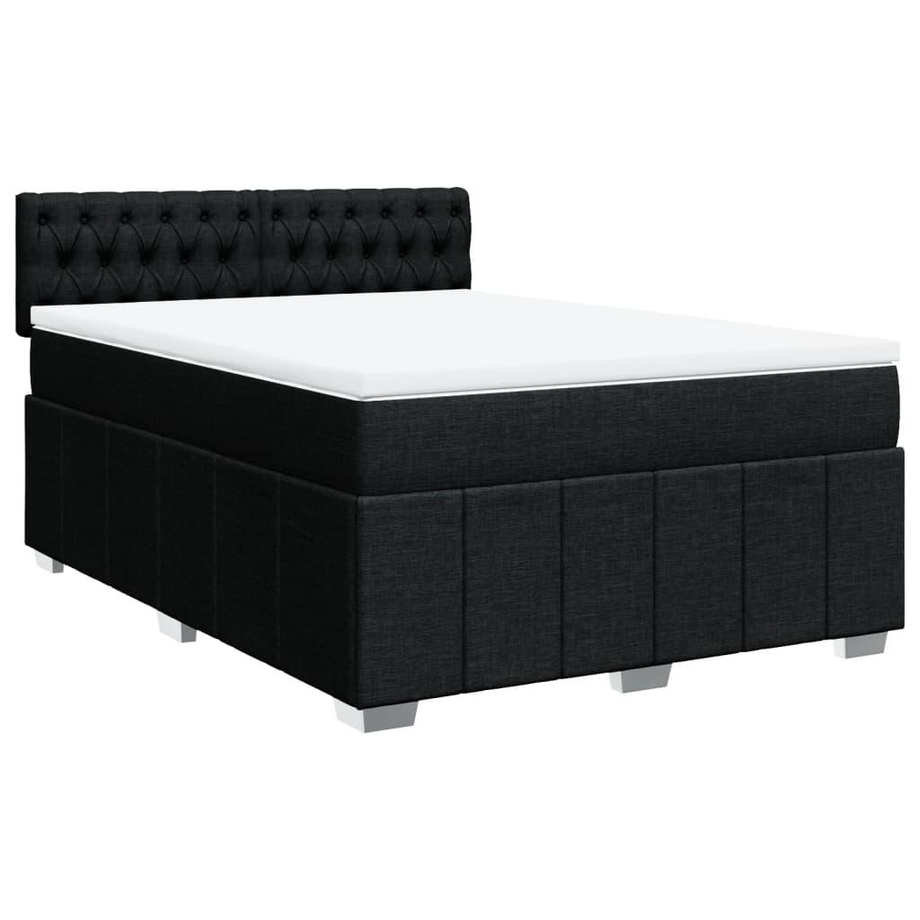 Boxspring met matras stof zwart 160x200 cm is nu te koop bij PeponiXL, paradijselijk wonen!