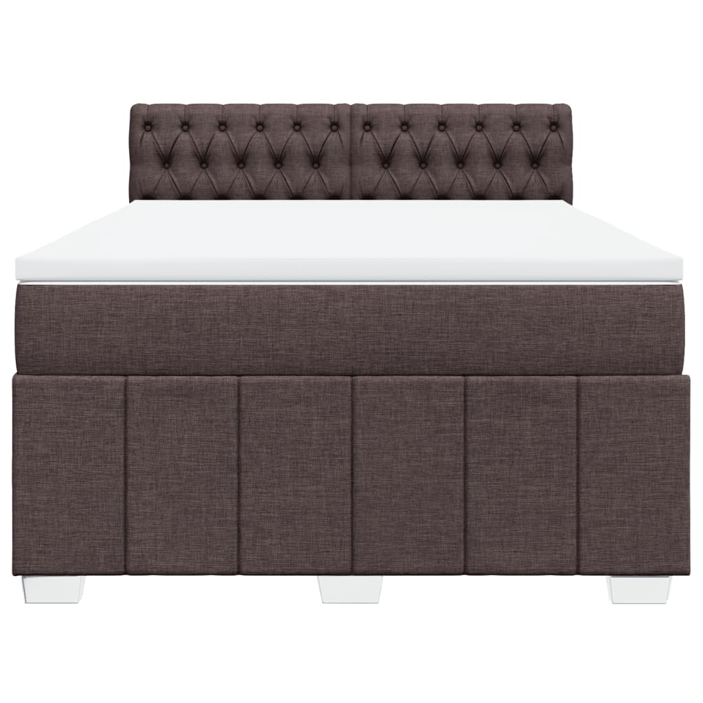 Boxspring met matras stof donkerbruin 160x200 cm is nu te koop bij PeponiXL, paradijselijk wonen!
