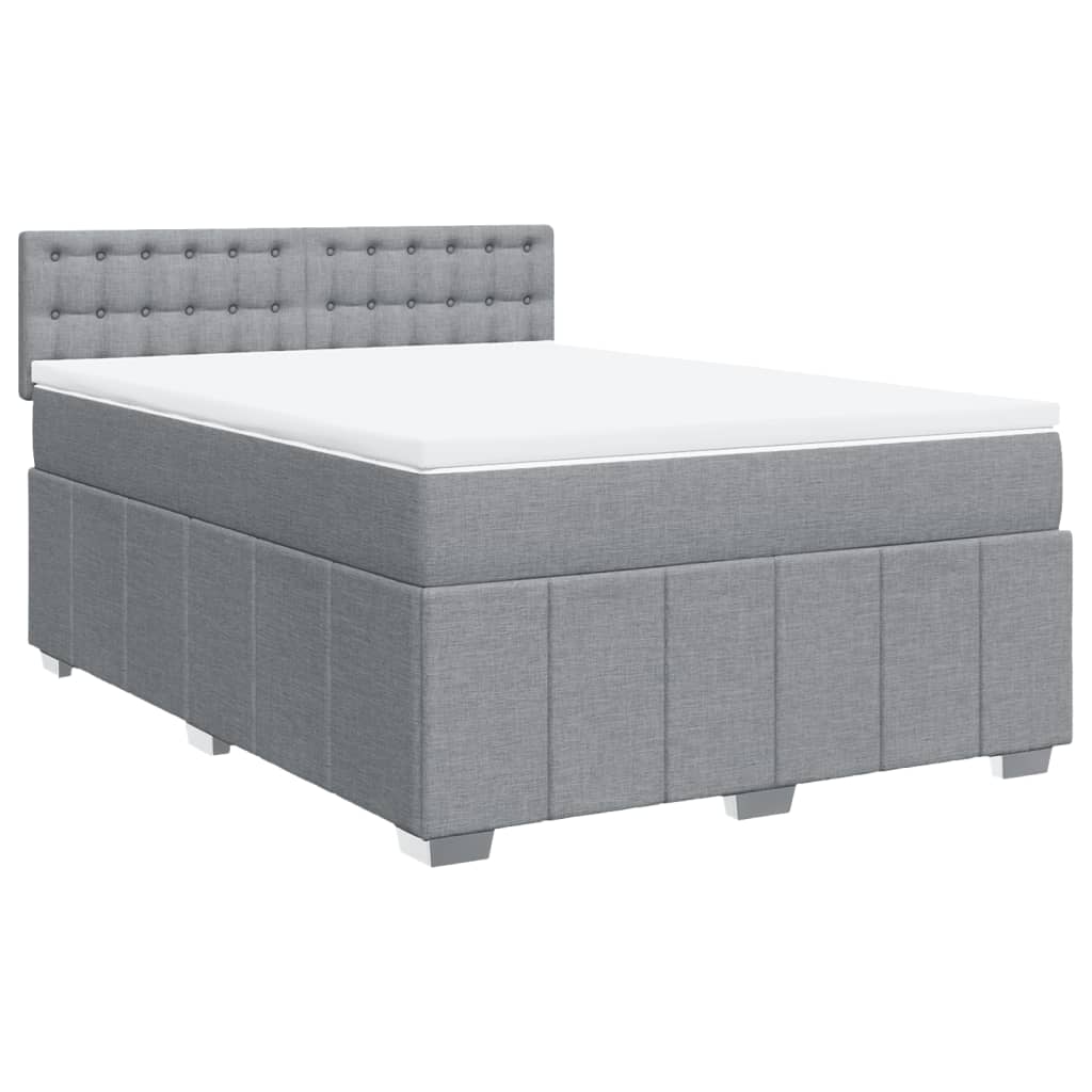 Boxspring met matras stof lichtgrijs 160x200 cm is nu te koop bij PeponiXL, paradijselijk wonen!