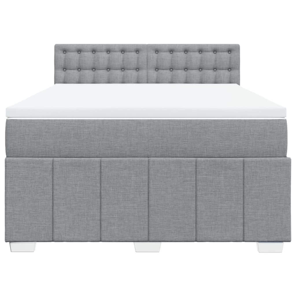 Boxspring met matras stof lichtgrijs 160x200 cm is nu te koop bij PeponiXL, paradijselijk wonen!