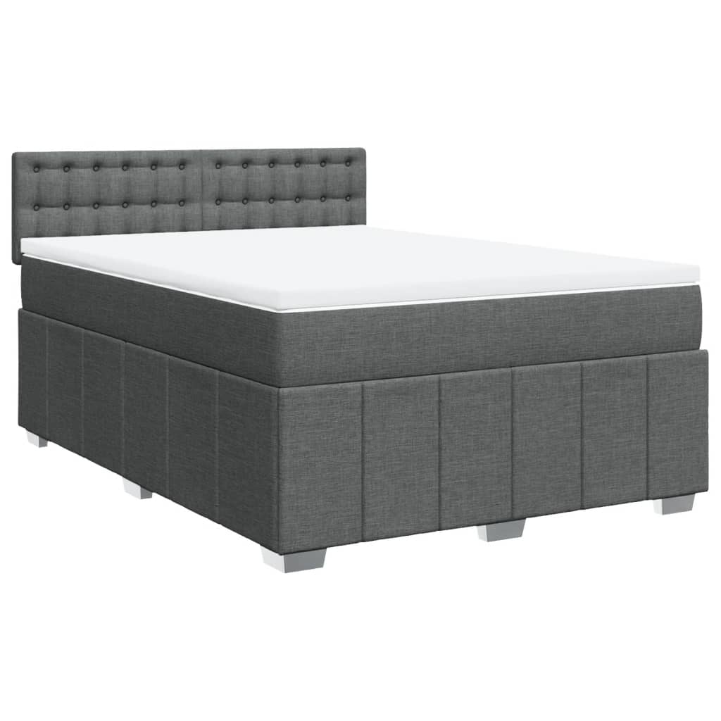 Boxspring met matras stof donkergrijs 160x200 cm is nu te koop bij PeponiXL, paradijselijk wonen!
