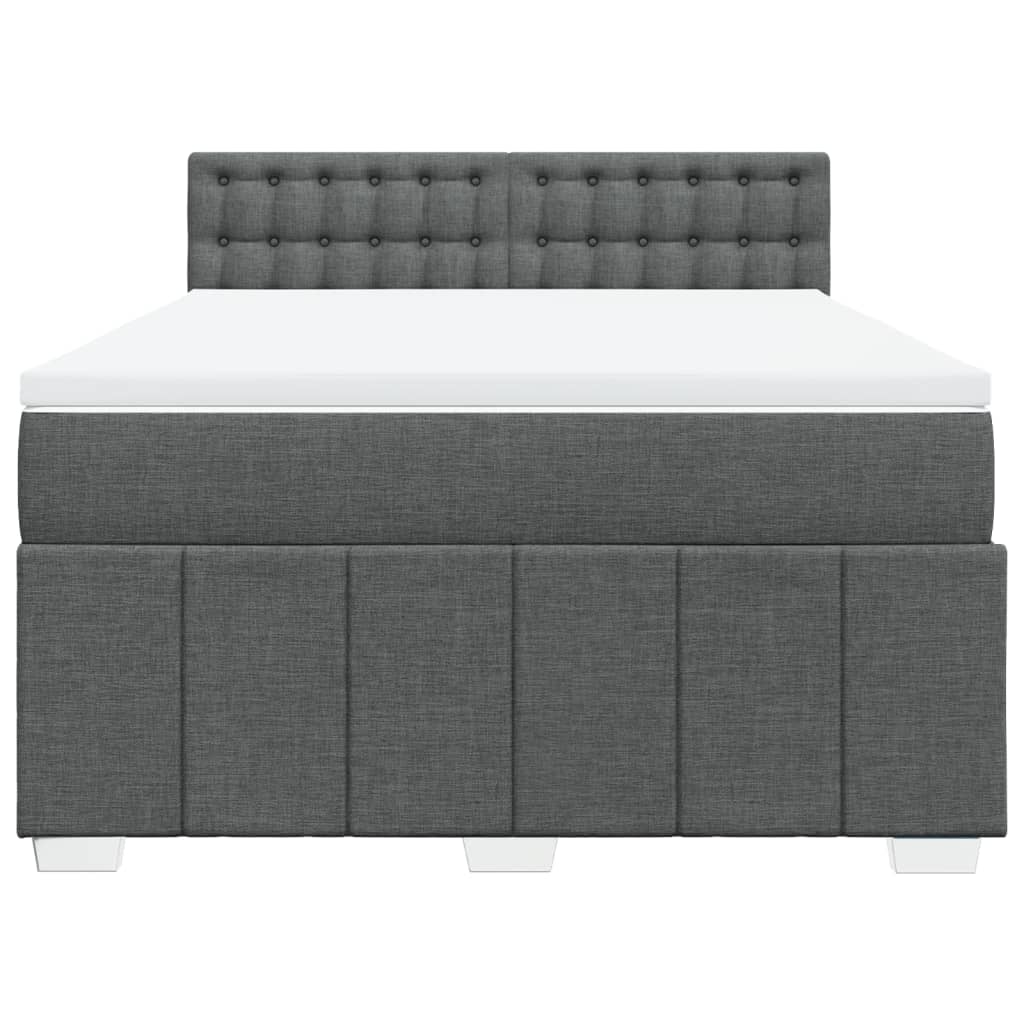 Boxspring met matras stof donkergrijs 160x200 cm is nu te koop bij PeponiXL, paradijselijk wonen!
