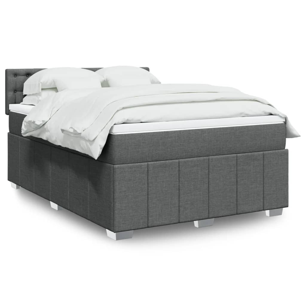 Boxspring met matras stof donkergrijs 160x200 cm is nu te koop bij PeponiXL, paradijselijk wonen!