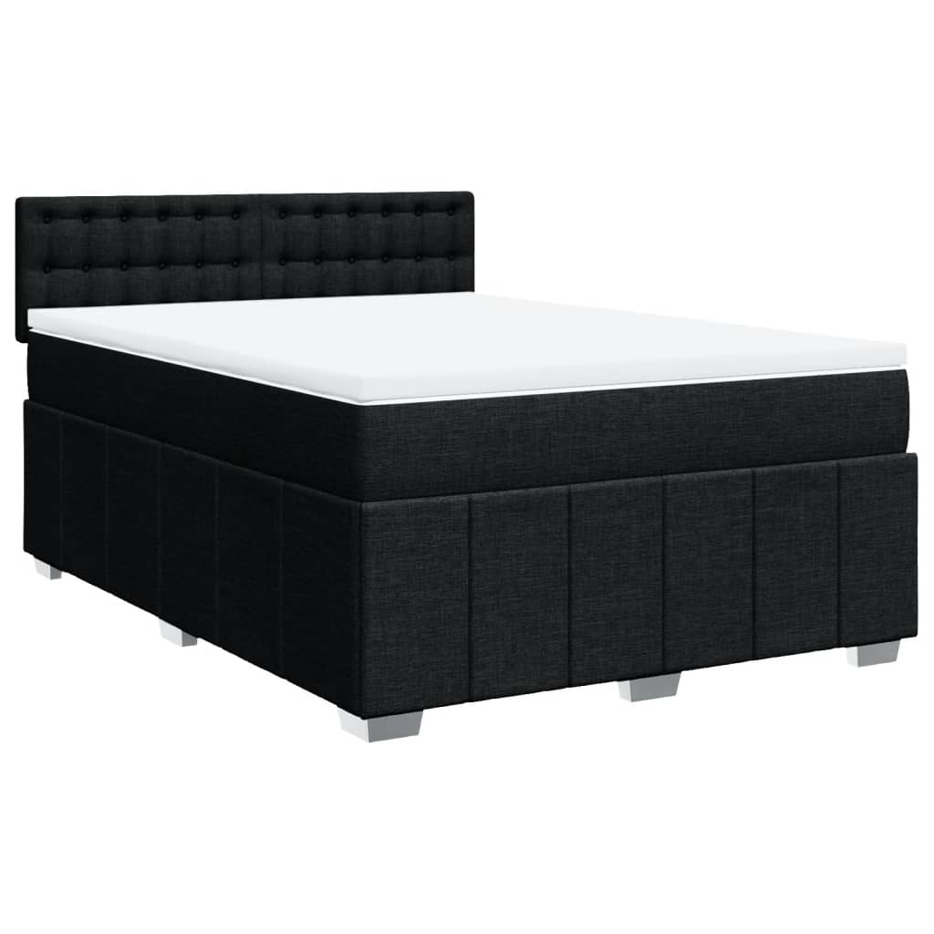 Boxspring met matras stof zwart 160x200 cm is nu te koop bij PeponiXL, paradijselijk wonen!