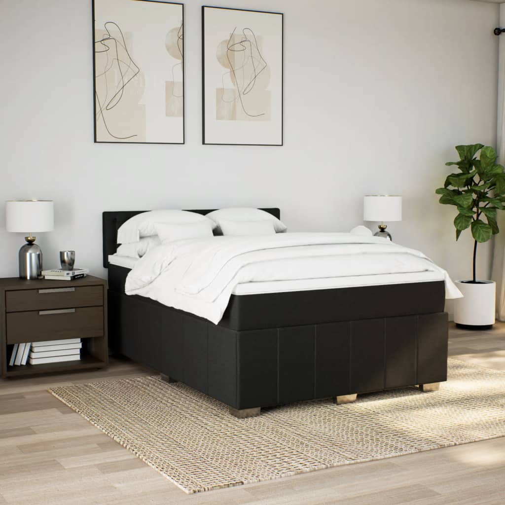 Boxspring met matras stof zwart 160x200 cm is nu te koop bij PeponiXL, paradijselijk wonen!