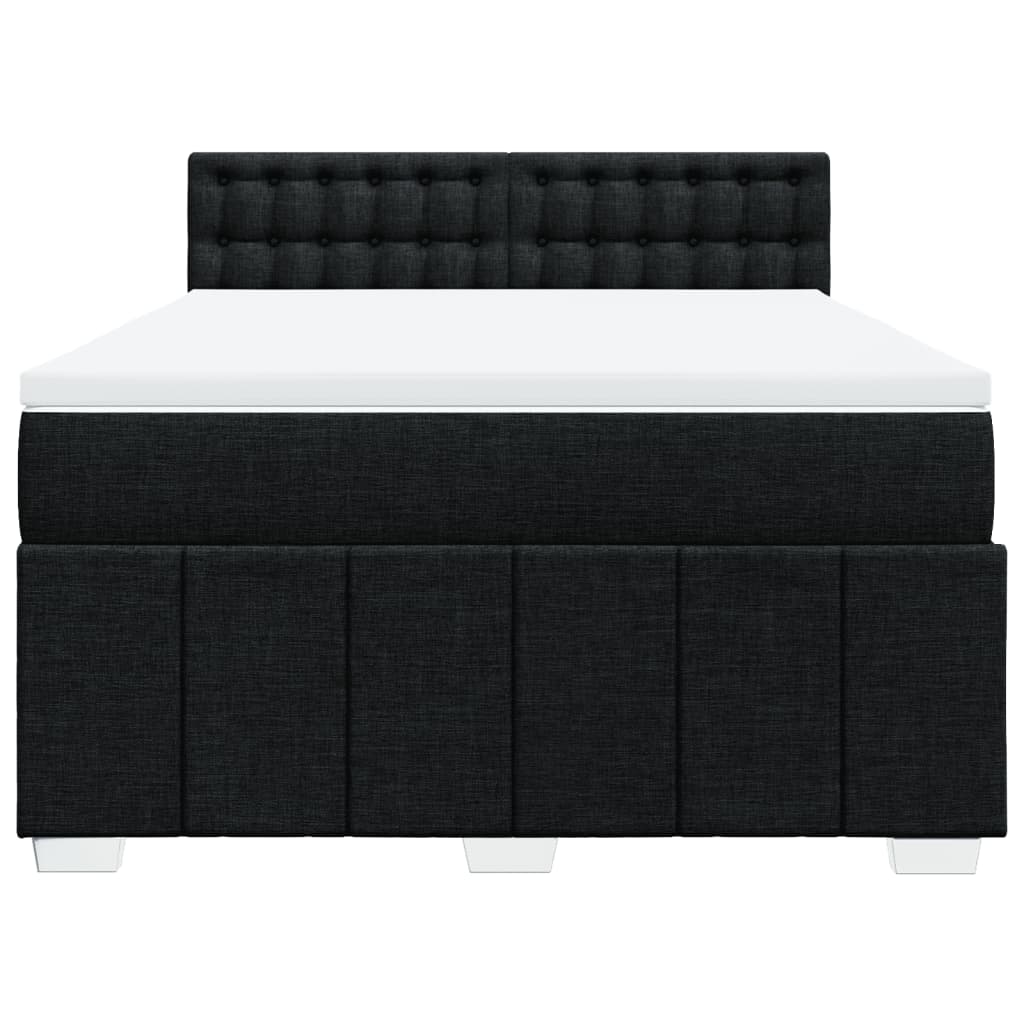 Boxspring met matras stof zwart 160x200 cm is nu te koop bij PeponiXL, paradijselijk wonen!