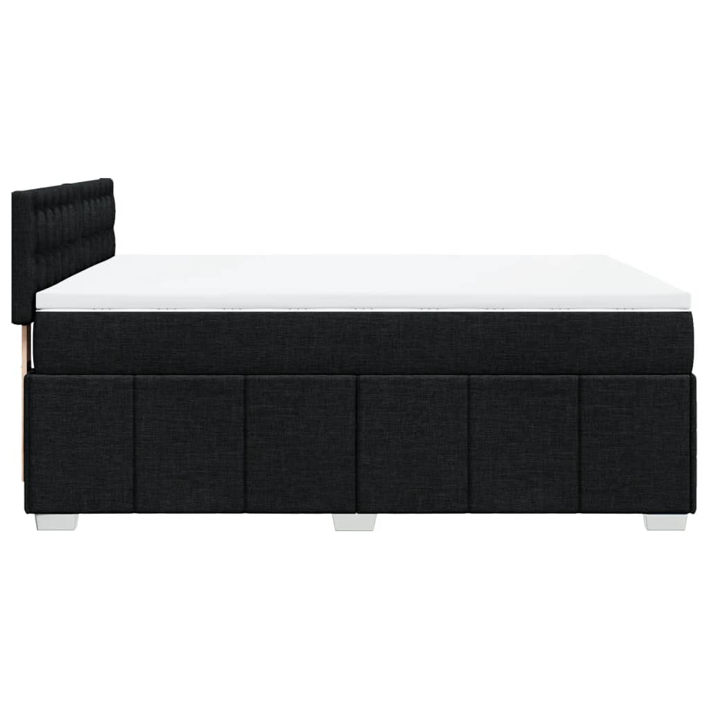 Boxspring met matras stof zwart 160x200 cm is nu te koop bij PeponiXL, paradijselijk wonen!