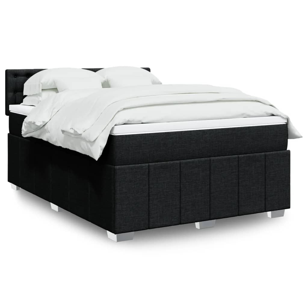 Boxspring met matras stof zwart 160x200 cm is nu te koop bij PeponiXL, paradijselijk wonen!