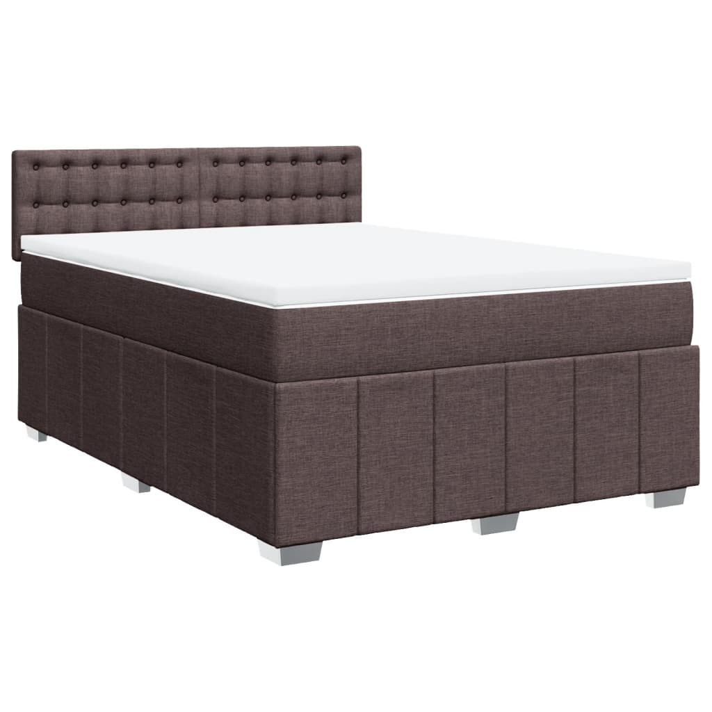 Boxspring met matras stof donkerbruin 160x200 cm is nu te koop bij PeponiXL, paradijselijk wonen!