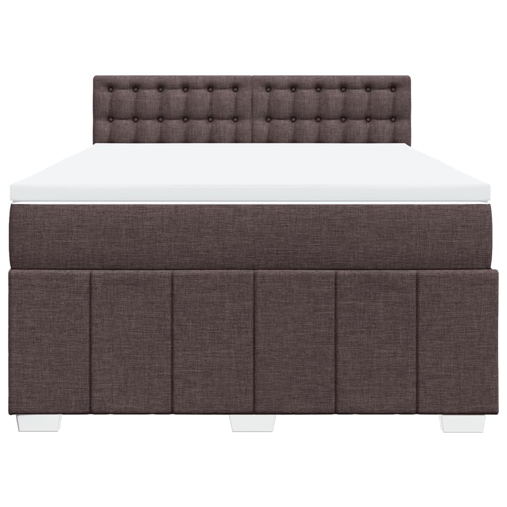 Boxspring met matras stof donkerbruin 160x200 cm is nu te koop bij PeponiXL, paradijselijk wonen!
