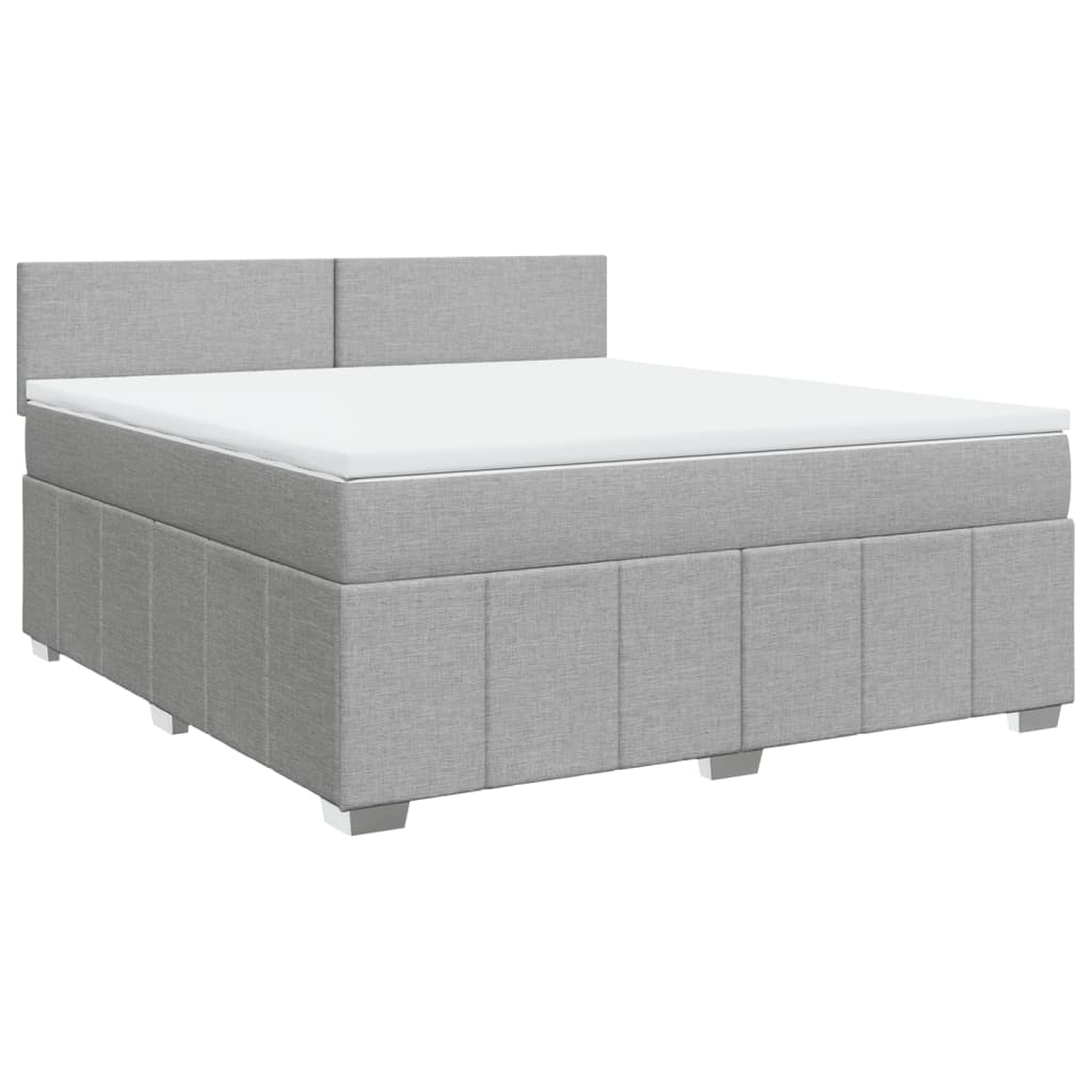 Boxspring met matras stof lichtgrijs 180x200 cm is nu te koop bij PeponiXL, paradijselijk wonen!
