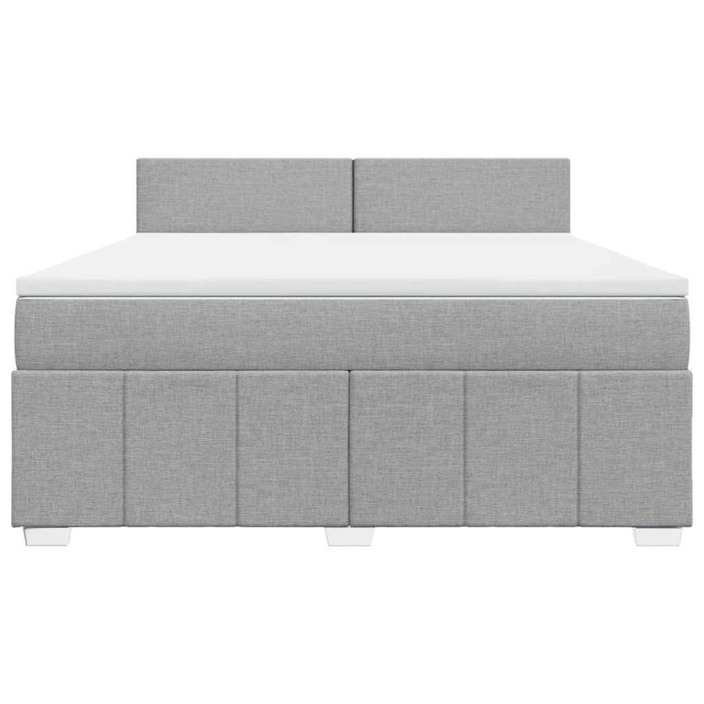 Boxspring met matras stof lichtgrijs 180x200 cm is nu te koop bij PeponiXL, paradijselijk wonen!