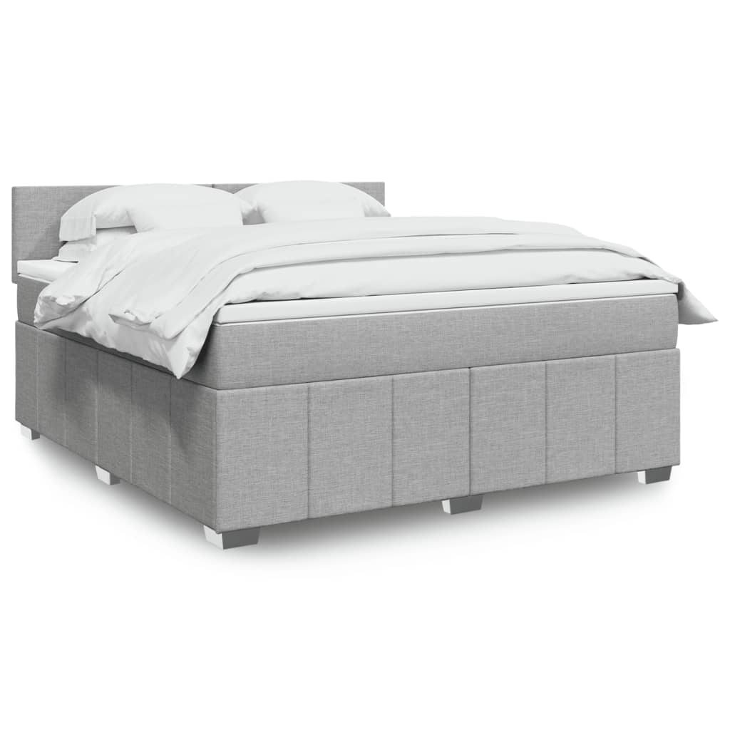 Boxspring met matras stof lichtgrijs 180x200 cm is nu te koop bij PeponiXL, paradijselijk wonen!