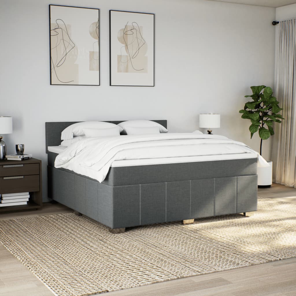 Boxspring met matras stof donkergrijs 180x200 cm is nu te koop bij PeponiXL, paradijselijk wonen!