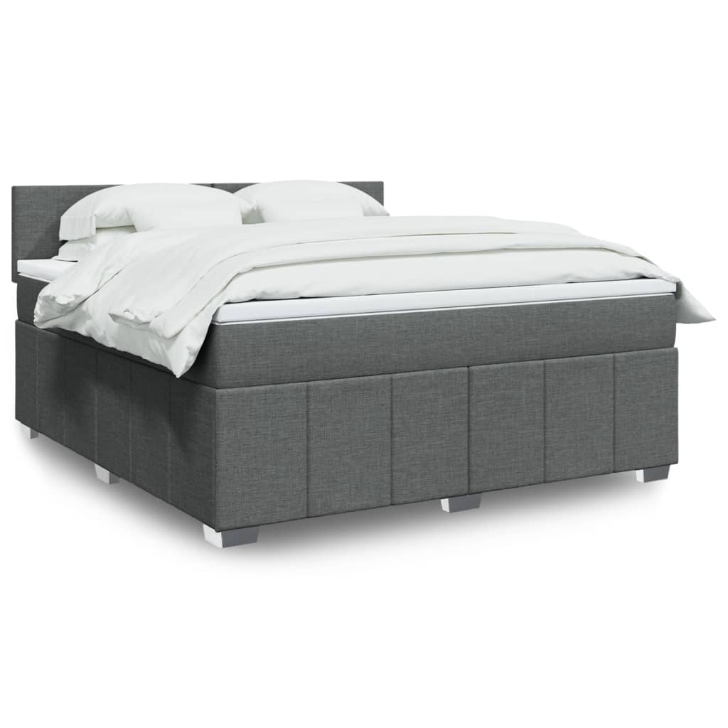Boxspring met matras stof donkergrijs 180x200 cm is nu te koop bij PeponiXL, paradijselijk wonen!