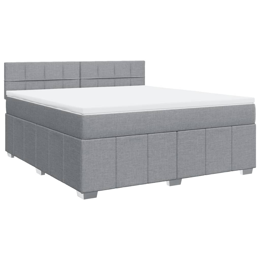 Boxspring met matras stof lichtgrijs 180x200 cm is nu te koop bij PeponiXL, paradijselijk wonen!