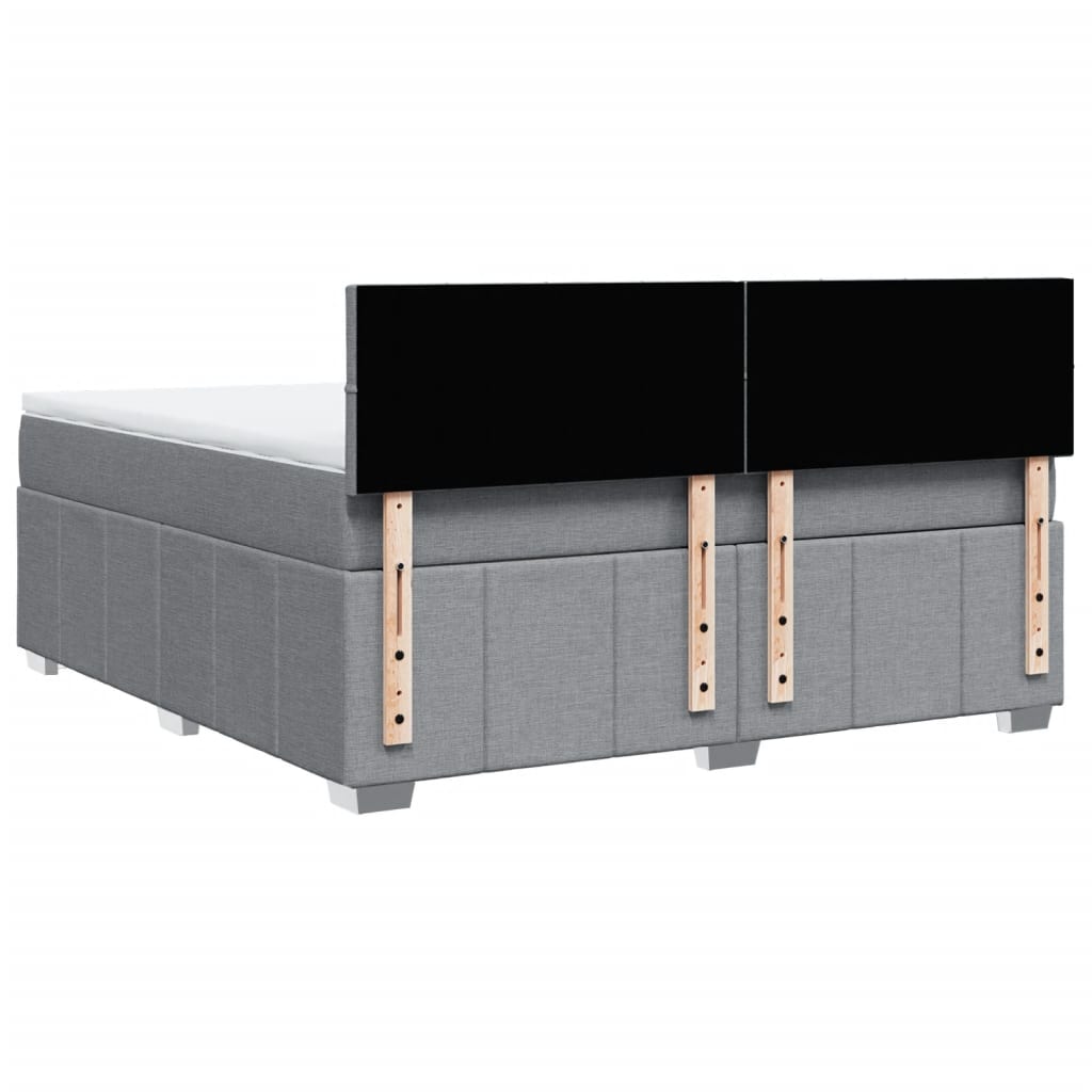 Boxspring met matras stof lichtgrijs 180x200 cm is nu te koop bij PeponiXL, paradijselijk wonen!