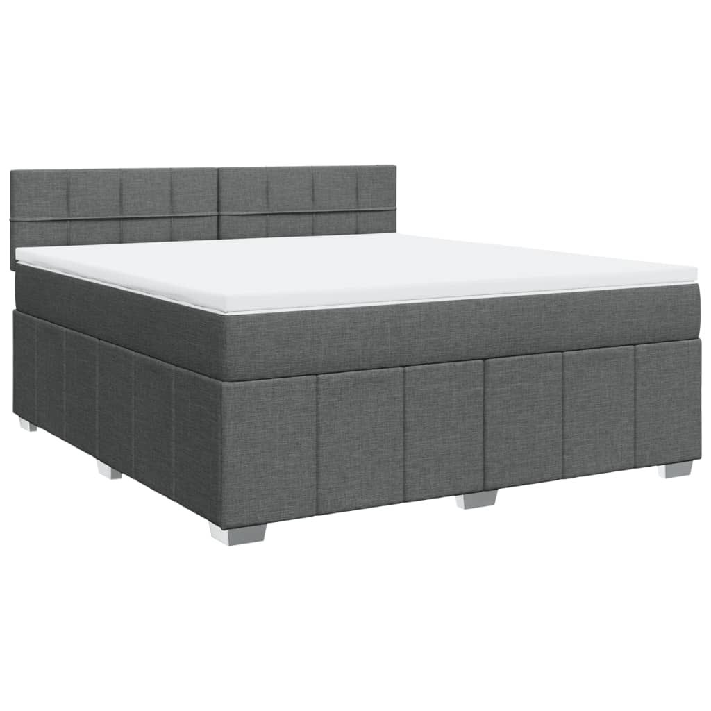 Boxspring met matras stof donkergrijs 180x200 cm is nu te koop bij PeponiXL, paradijselijk wonen!