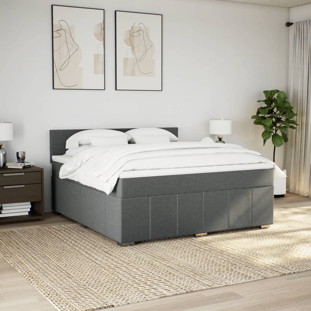 Boxspring met matras stof donkergrijs 180x200 cm is nu te koop bij PeponiXL, paradijselijk wonen!