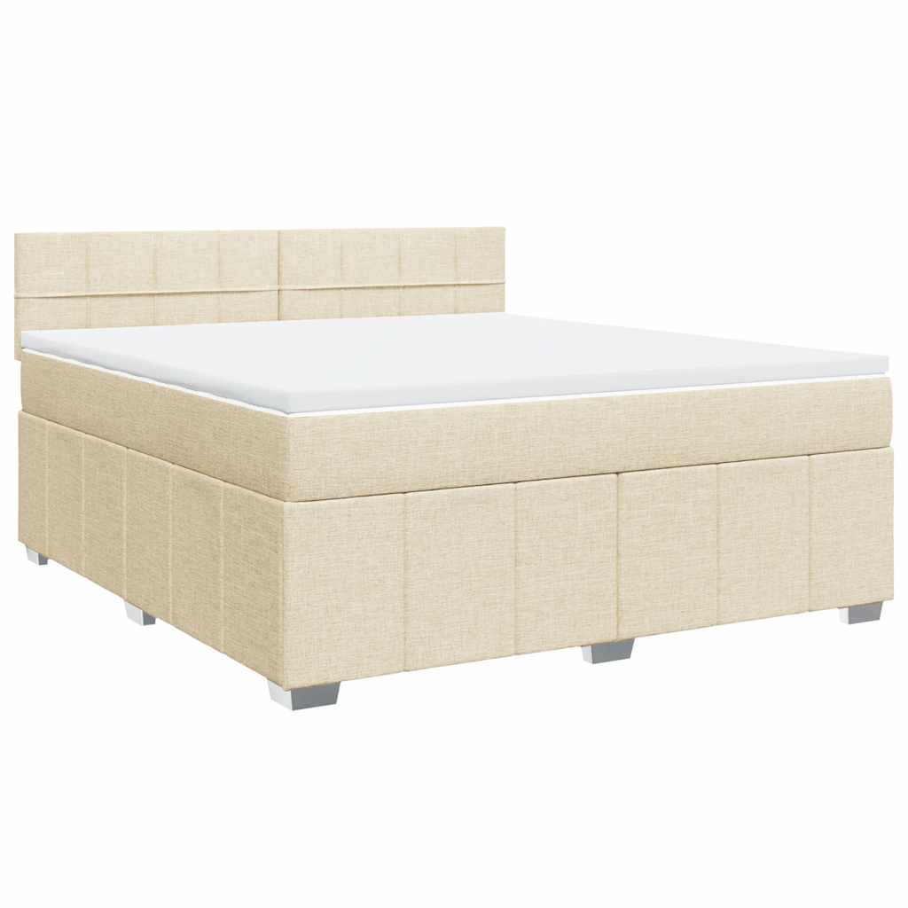 Boxspring met matras stof crèmekleurig 180x200 cm is nu te koop bij PeponiXL, paradijselijk wonen!