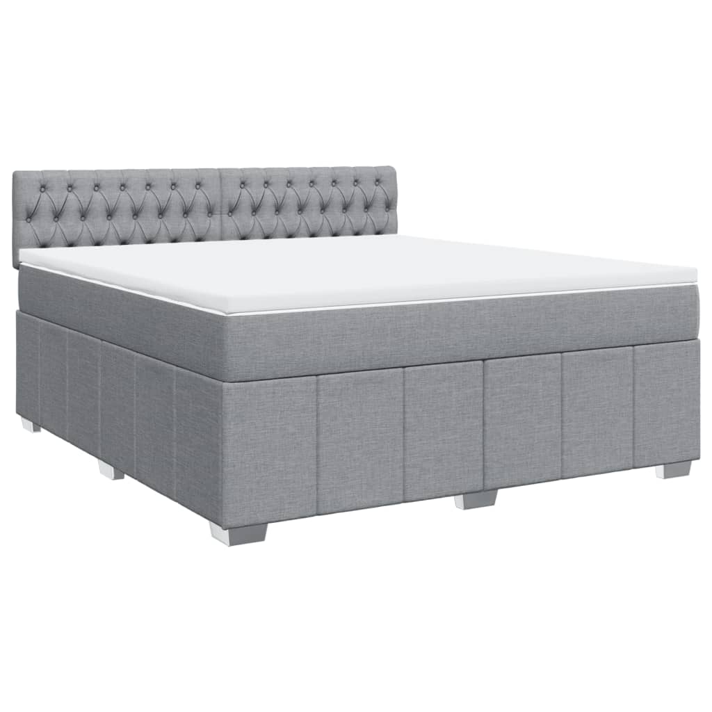 Boxspring met matras stof lichtgrijs 180x200 cm is nu te koop bij PeponiXL, paradijselijk wonen!