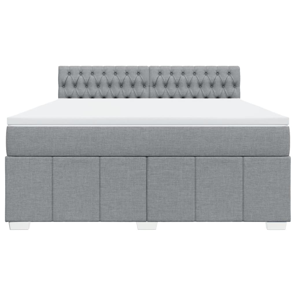 Boxspring met matras stof lichtgrijs 180x200 cm is nu te koop bij PeponiXL, paradijselijk wonen!