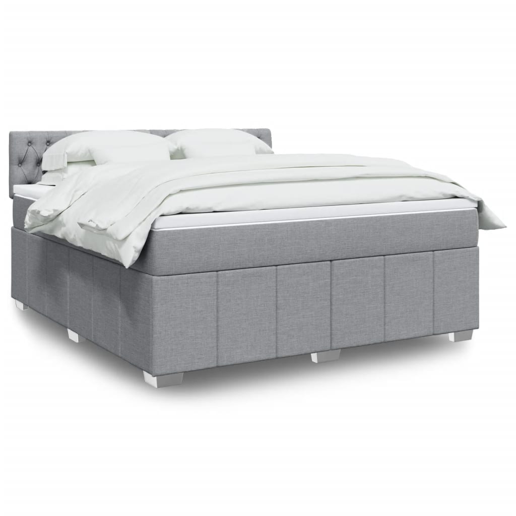 Boxspring met matras stof lichtgrijs 180x200 cm is nu te koop bij PeponiXL, paradijselijk wonen!