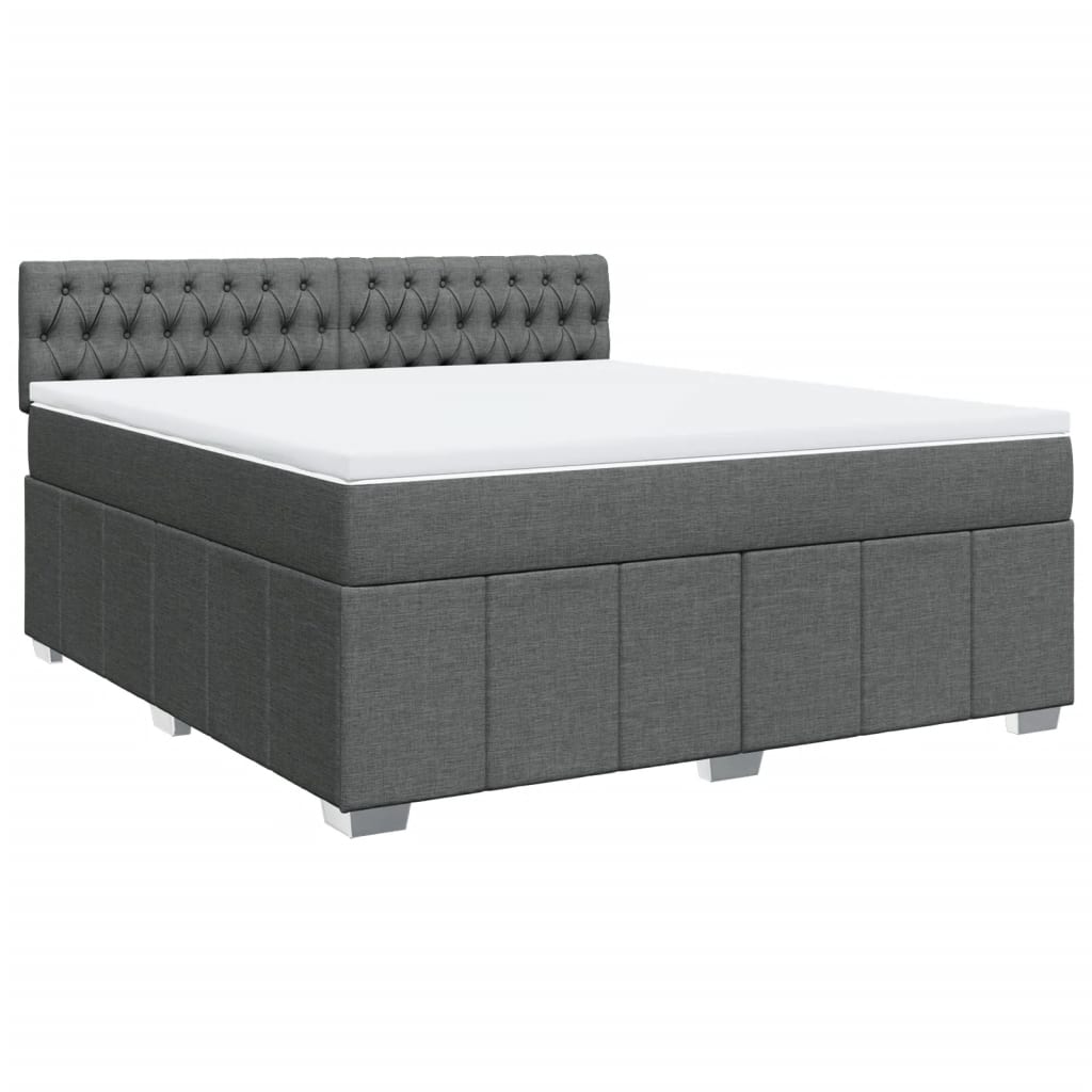 Boxspring met matras stof donkergrijs 180x200 cm is nu te koop bij PeponiXL, paradijselijk wonen!