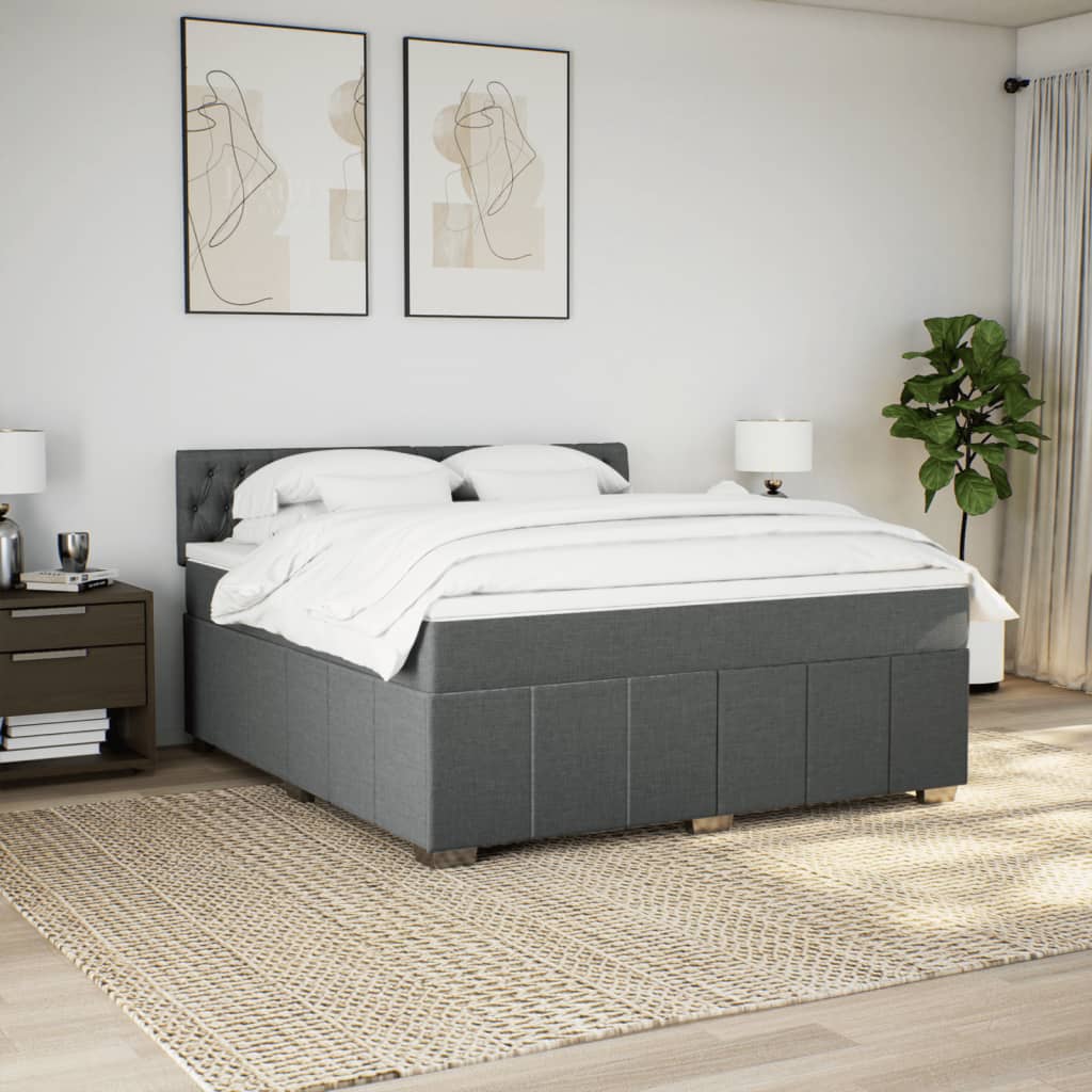 Boxspring met matras stof donkergrijs 180x200 cm is nu te koop bij PeponiXL, paradijselijk wonen!