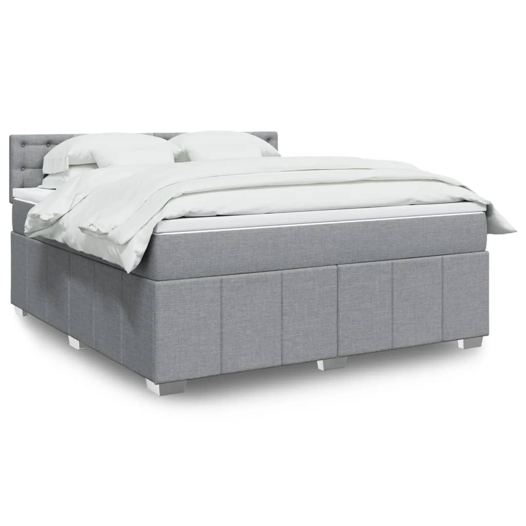 Boxspring met matras stof lichtgrijs 180x200 cm is nu te koop bij PeponiXL, paradijselijk wonen!