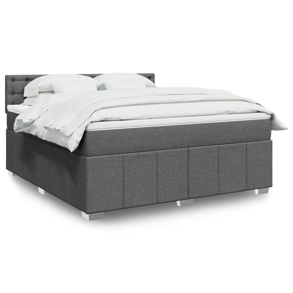Boxspring met matras stof donkergrijs 180x200 cm is nu te koop bij PeponiXL, paradijselijk wonen!